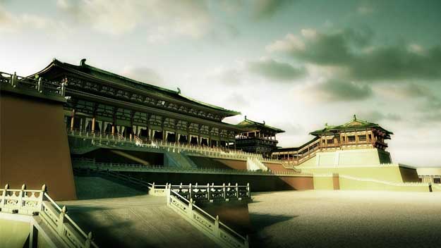 高清古迹建筑 古迹建筑复原展示图